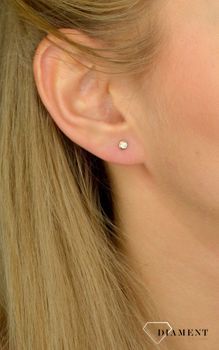 Kolczyki złote DIAMENT żółte złoto, diamenty E 393. Złote kolczyki z diamentami. Kolczyki Apart. Eleganckie kolczyki wykonane z najwyższej jakości złota.  (3).JPG